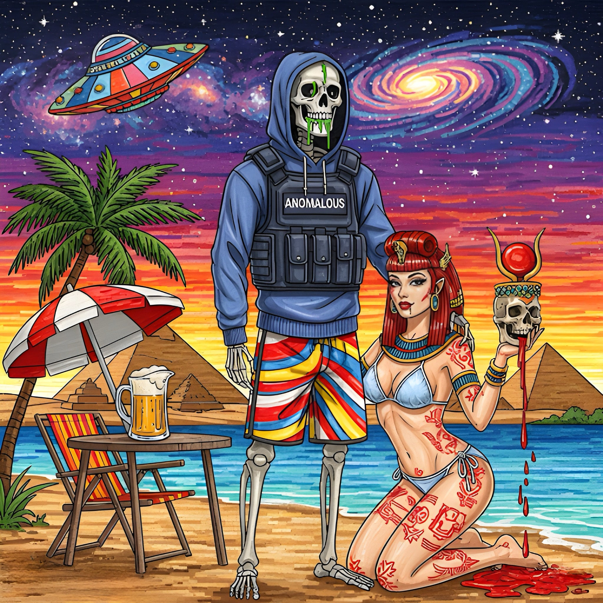 Summer 2025 Anomalous Streetwear Egyptian Vampiric Priestess Nefertiti Nile Confrontation Series