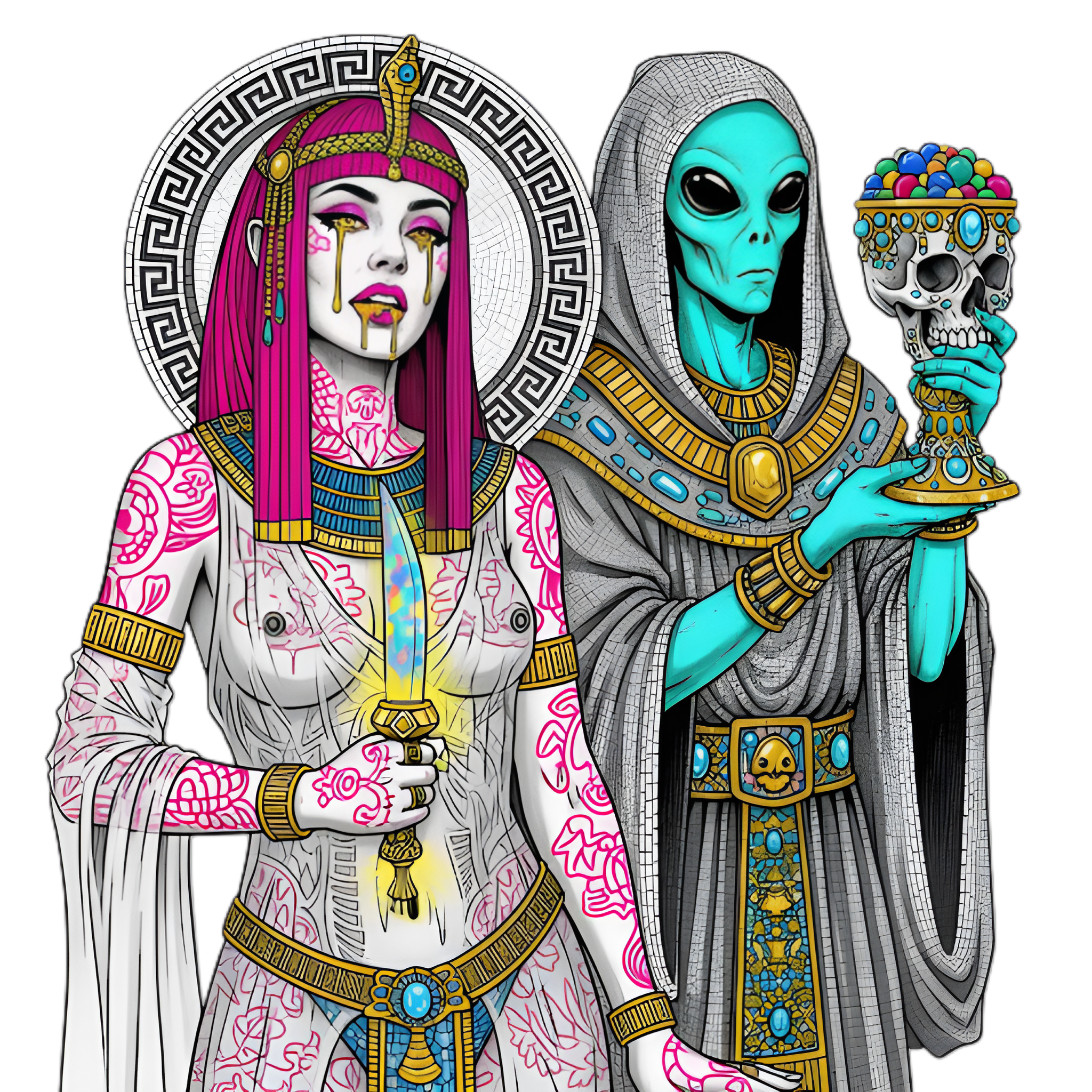 Summer 2025 Anomalous Streetwear Egyptian Vampiric Priestess Nefertiti Nile Confrontation Series
