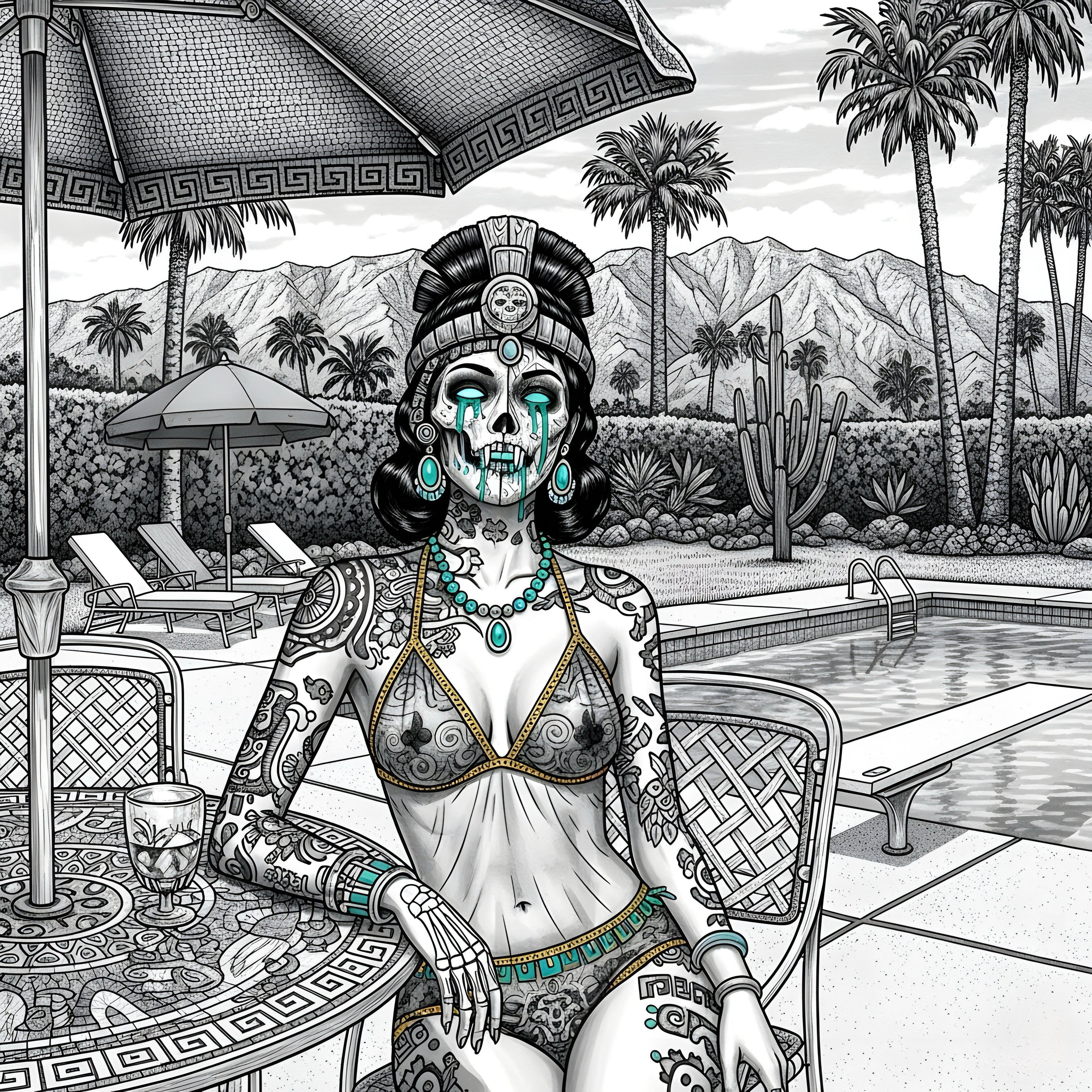 Summer 2025 Anomalous Streetwear Aztec Vampiric Priestess Xochitl’s Poolside Retreat Series