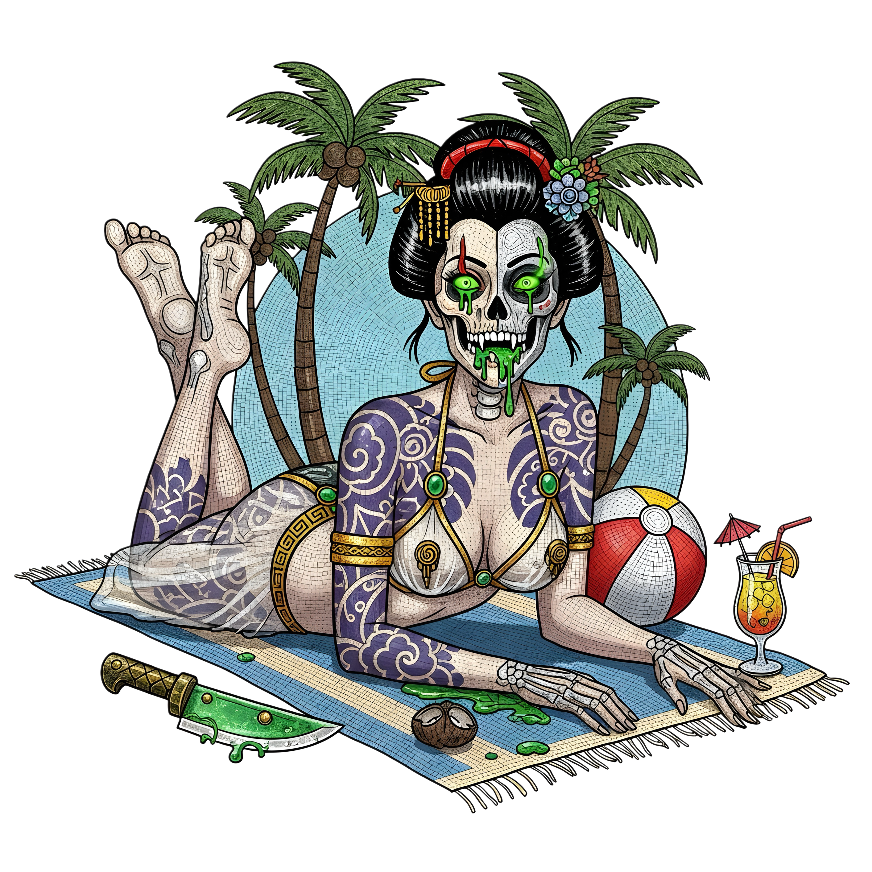 Summer 2025 Anomalous Streetwear Japanese Vampiric Geisha Sakura Fun In The Sun Series