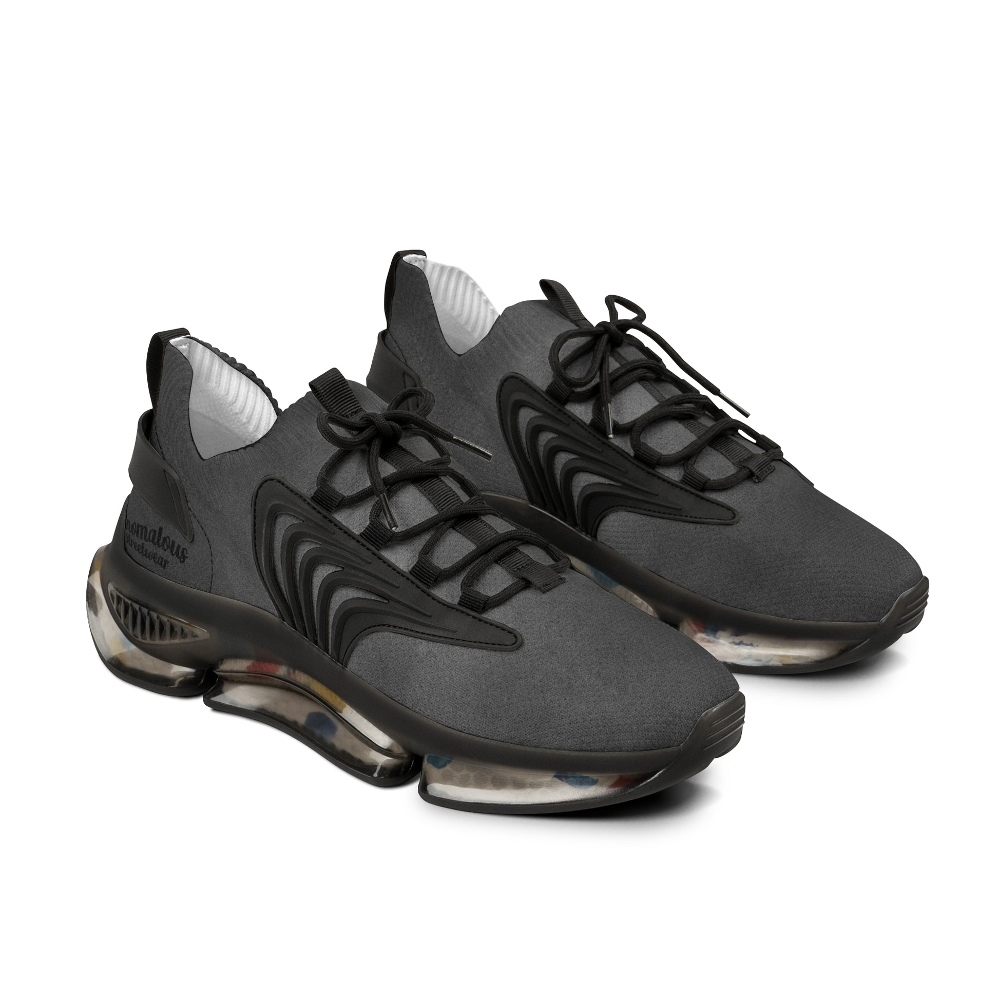 Anomalous Streetwear Black Mesh Sneakers — Lightweight Breathable Athletic Shoes