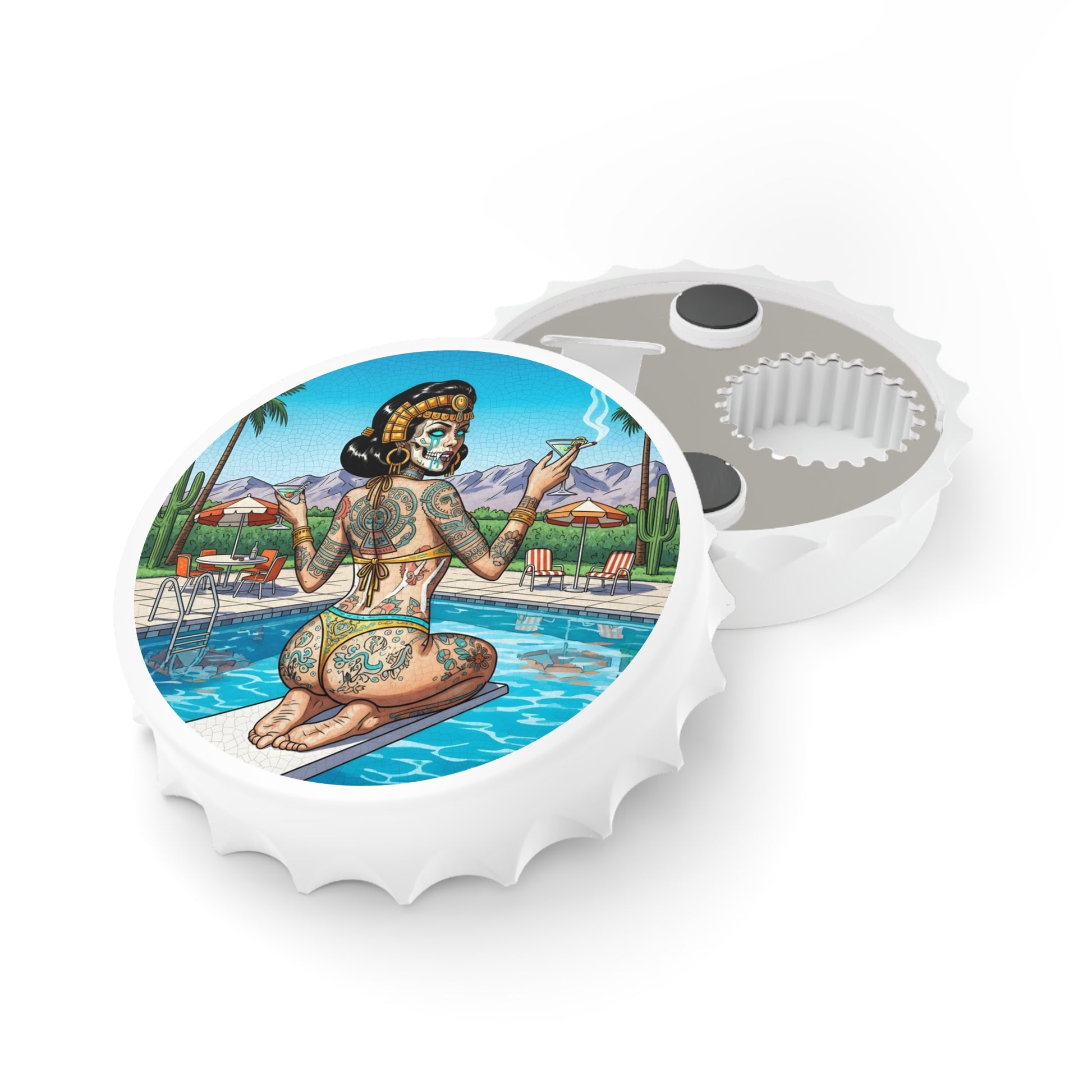 Anomalous Streetwear: Anomalous Miscellaneous Bottle Opener V1 FT. Aztec Vampiric Priestess Xochitl